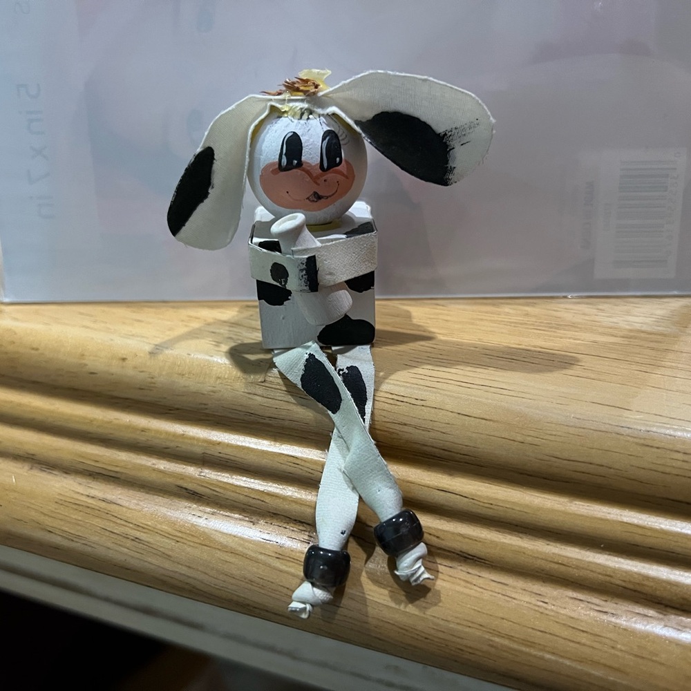 Cute Cow Figurine with Black Spots
